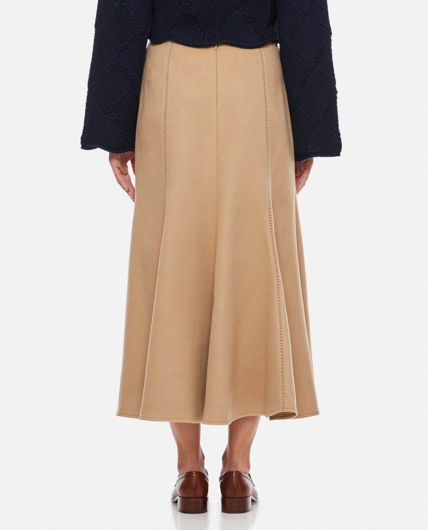SILK PLEATED MIDI SKIRT