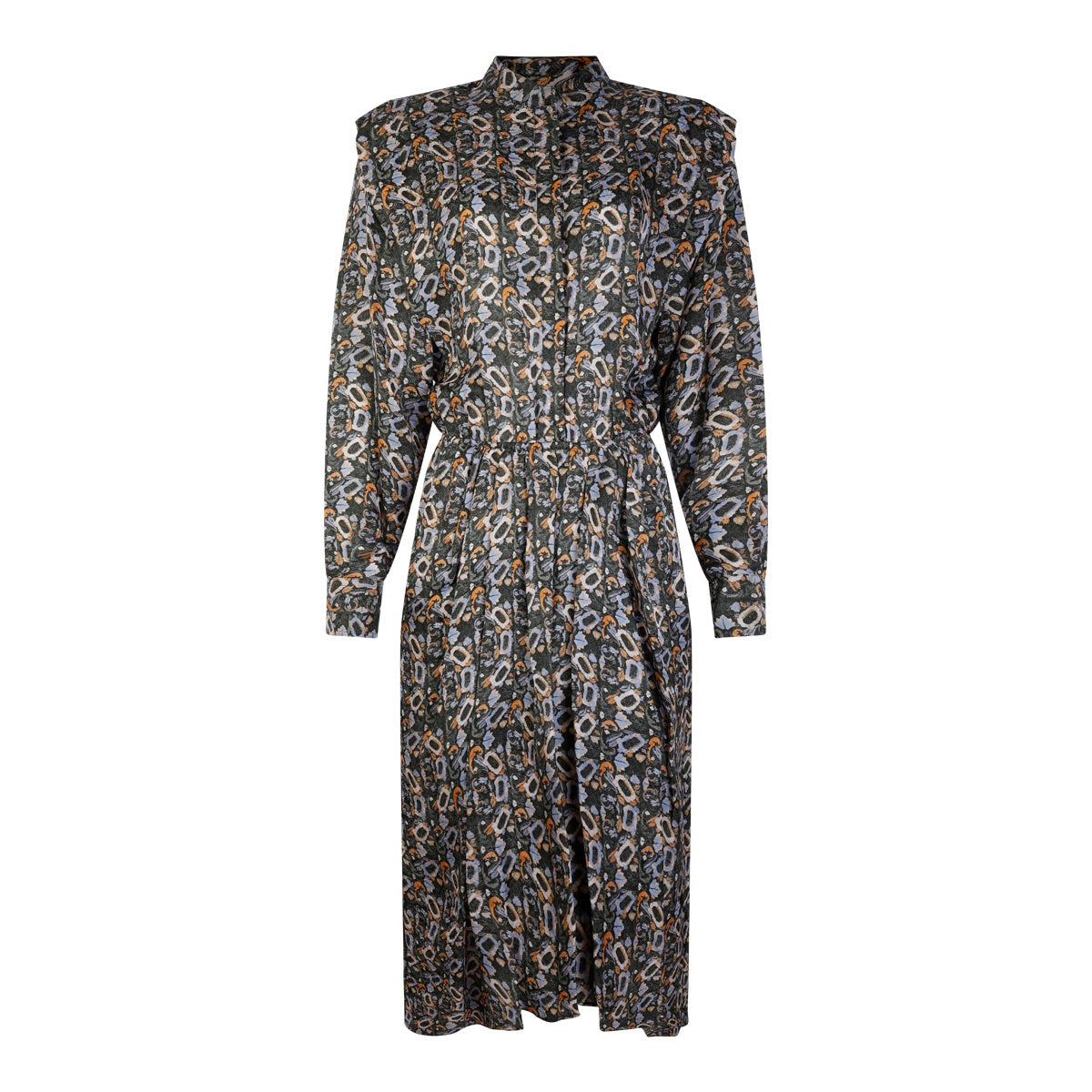 MULTICOLOUR VISCOSE AND SILK BLEND FLORAL DRESS