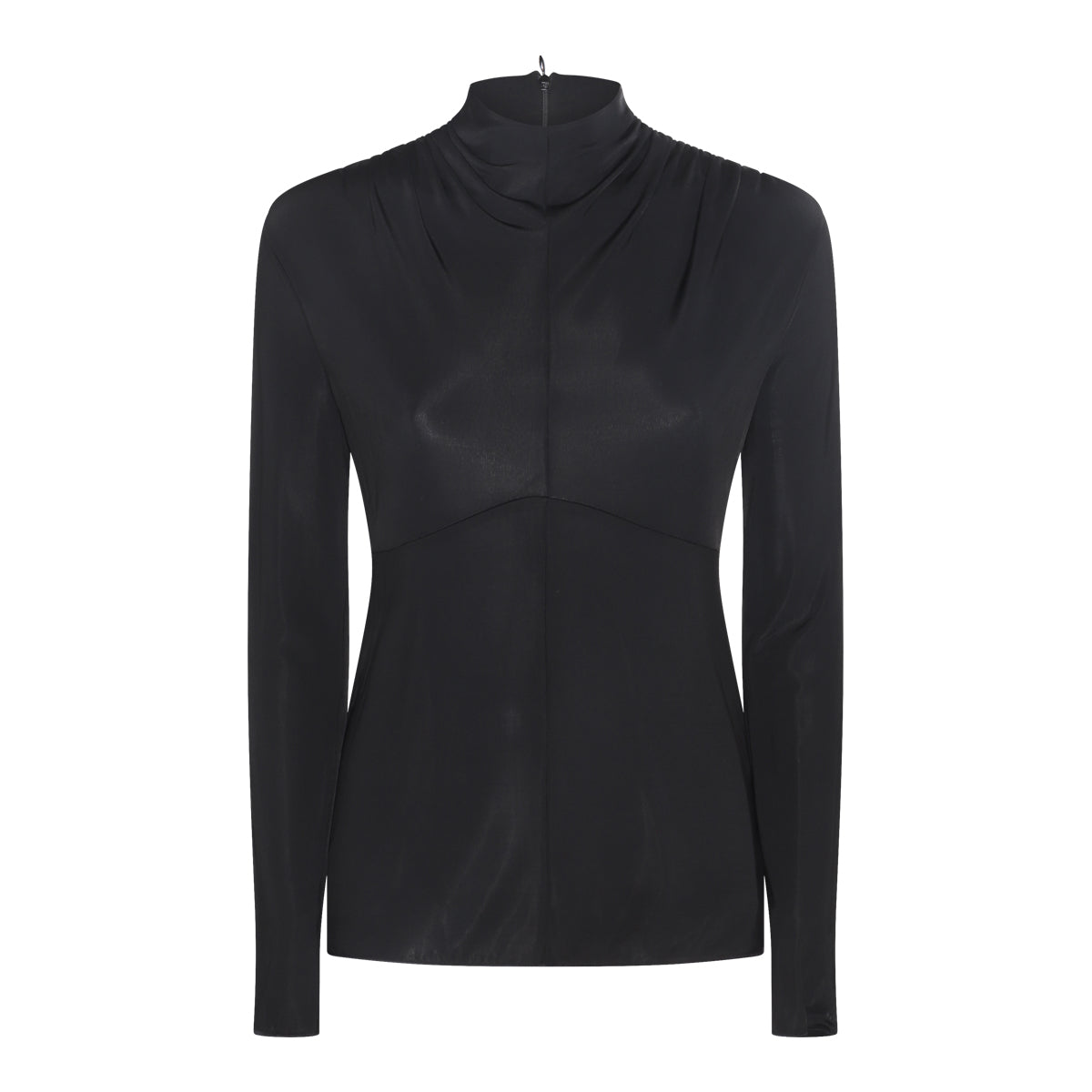 BLACK VISCOSE STRETCH TOP