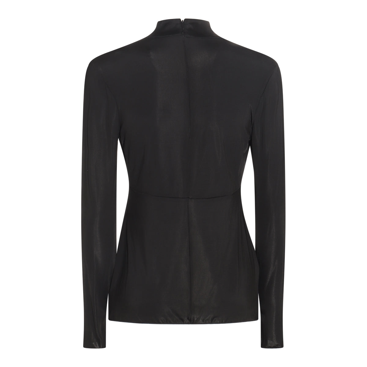 BLACK VISCOSE STRETCH TOP