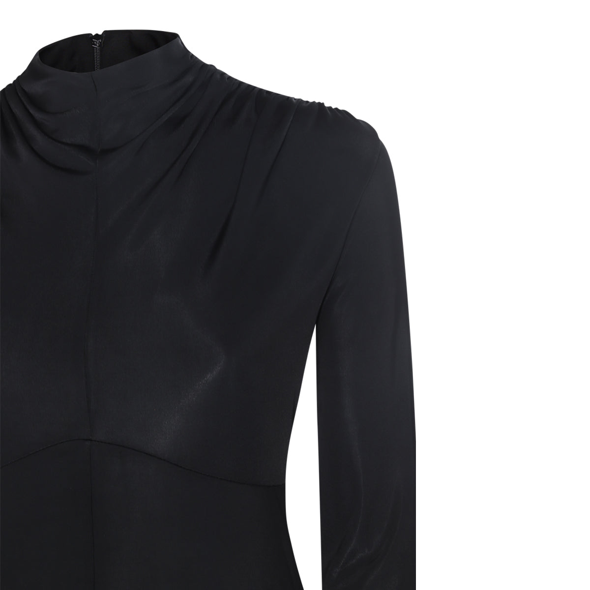 BLACK VISCOSE STRETCH TOP