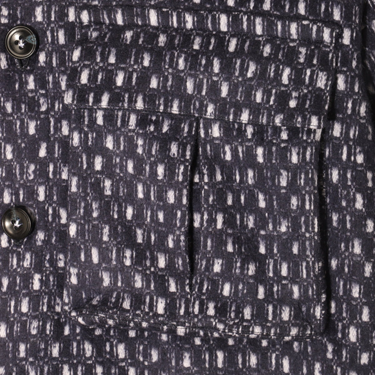 WHITE AND BLUE WOOL AND SILK BLEND SHIRT