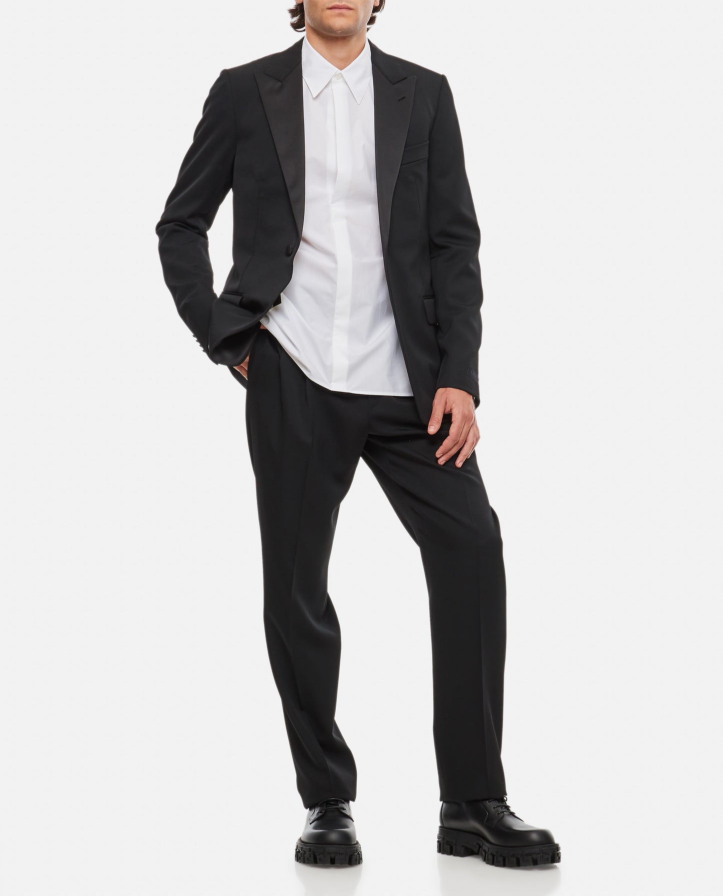 STRAIGHT LEG WOOL TROUSERS