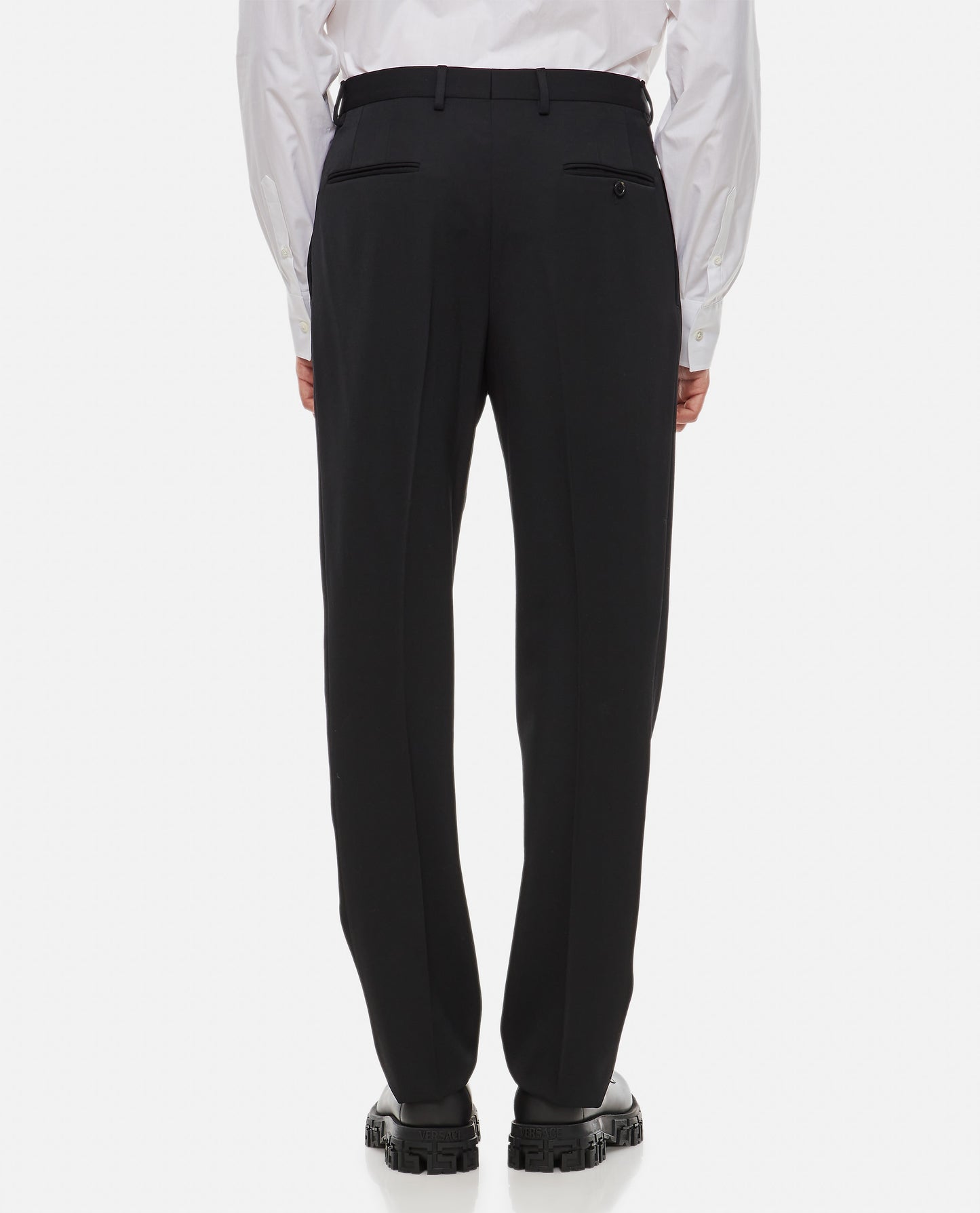 STRAIGHT LEG WOOL TROUSERS