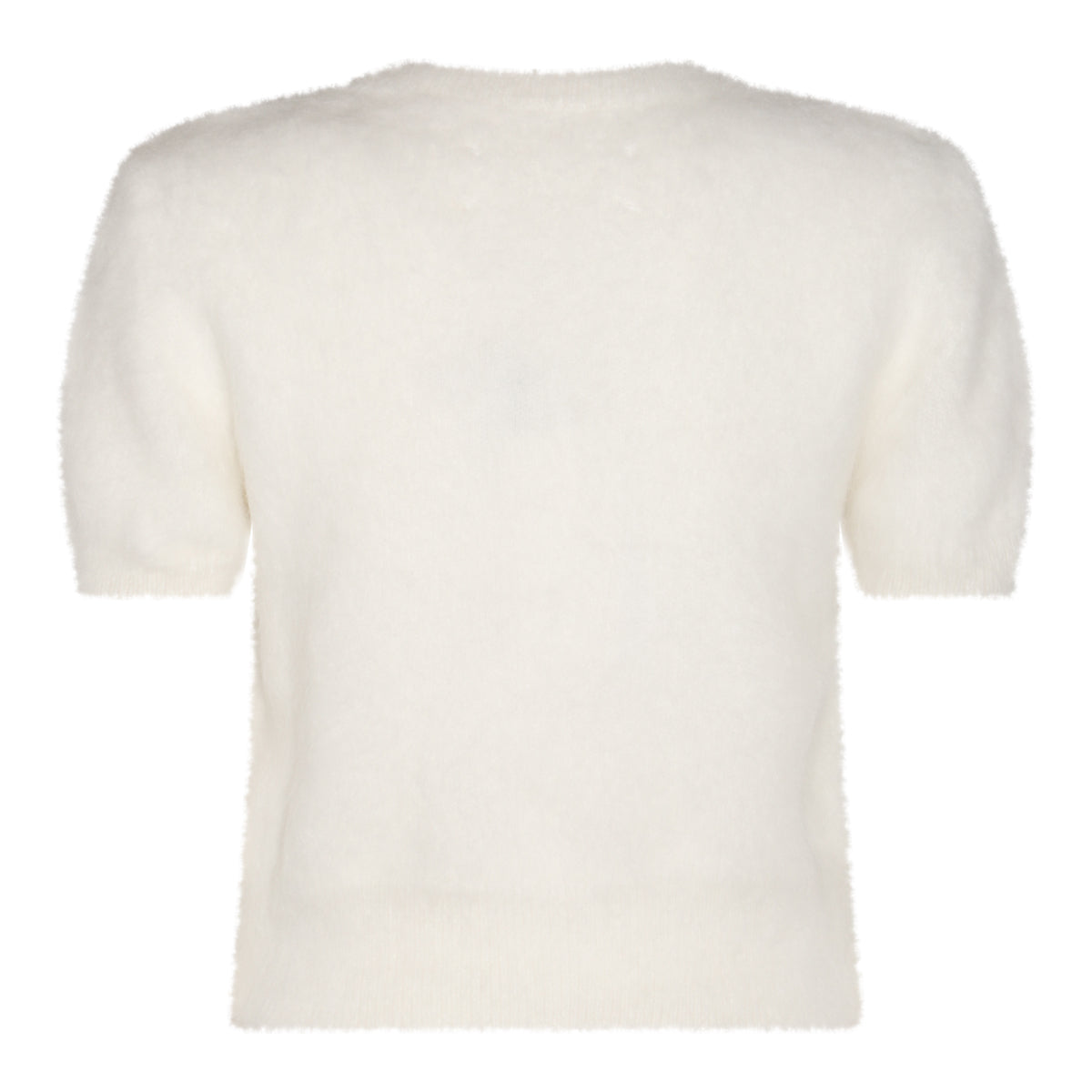 WHITE WOOL BLEND T-SHIRT