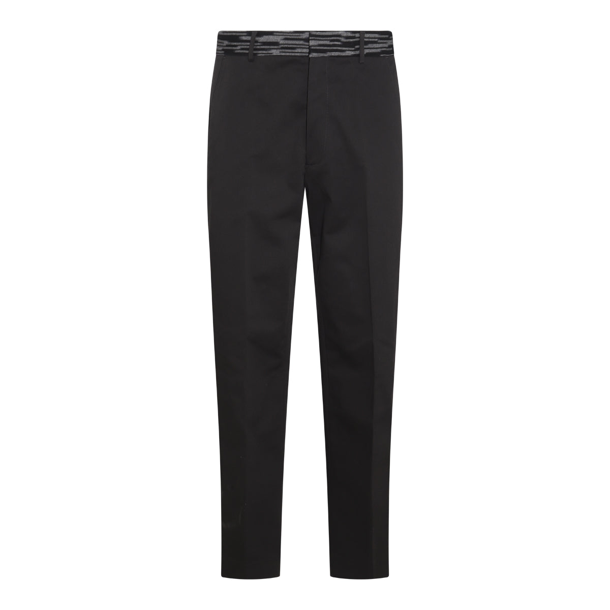 BLACK COTTON STRETCH PANTS