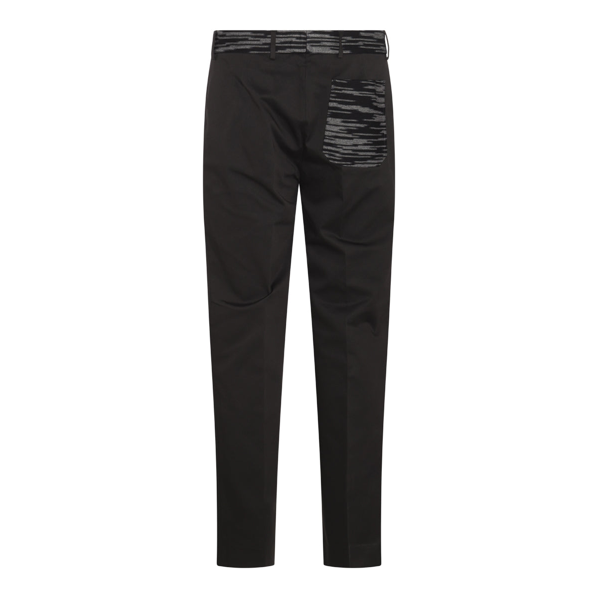 BLACK COTTON STRETCH PANTS