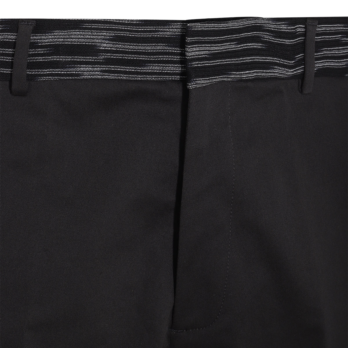 BLACK COTTON STRETCH PANTS