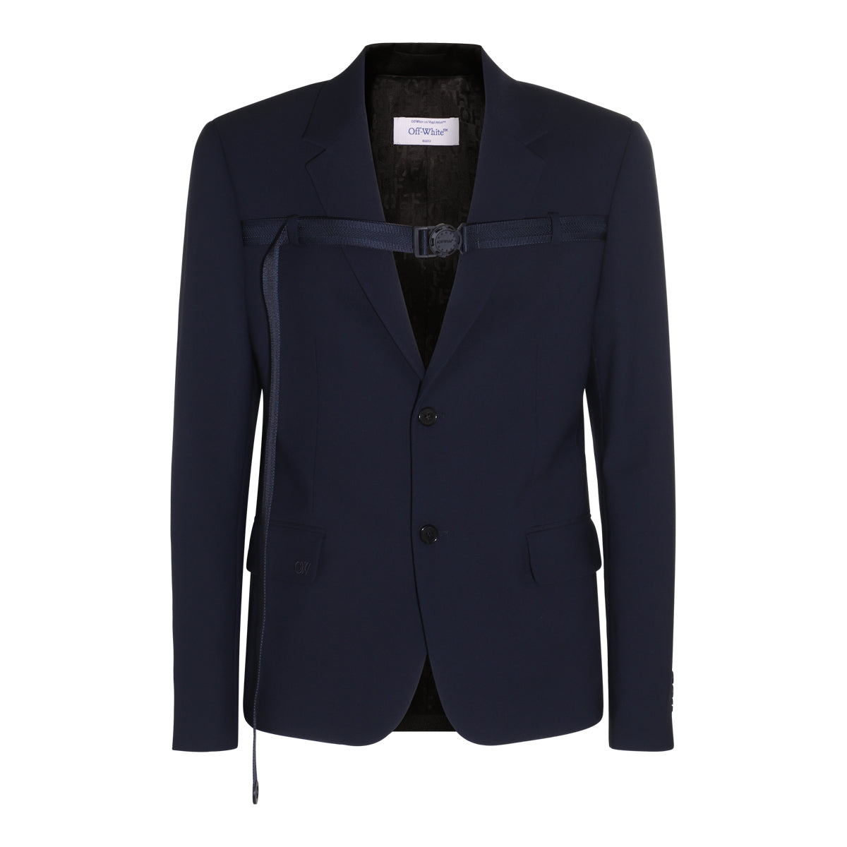 MIDNIGHT BLUE VISCOSE-WOOL BLEND BLAZER