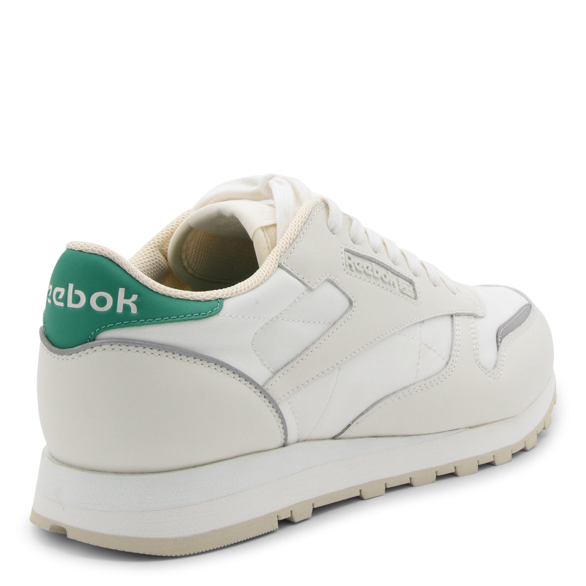 WHITE AND GREEN LEATHER SNEAKERS