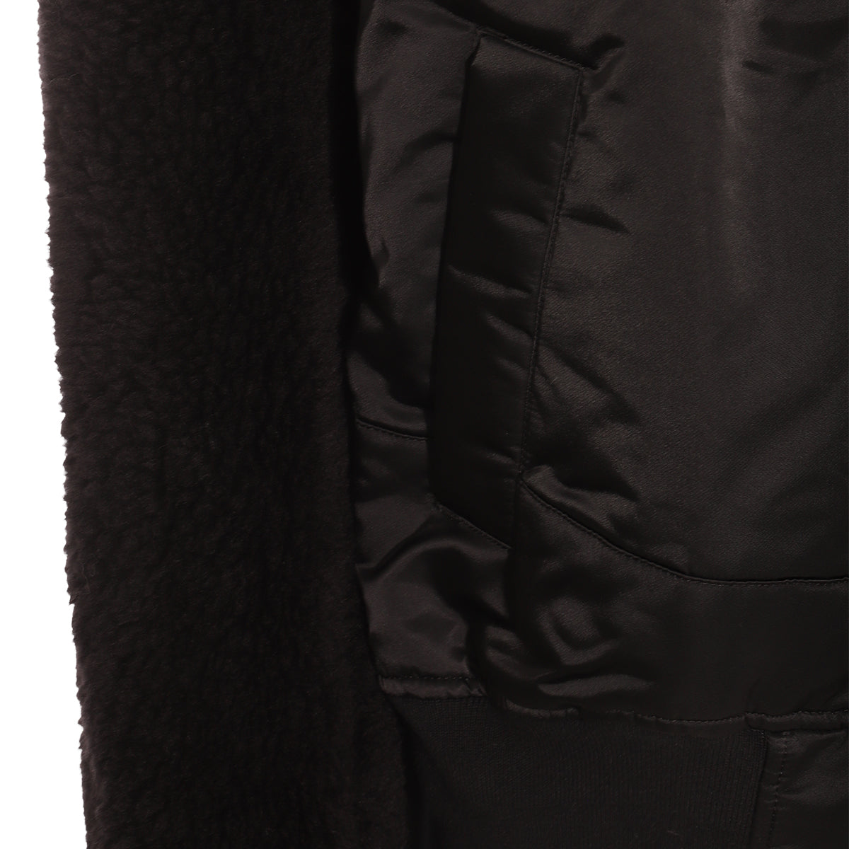 BLACK SHEAERLING BOMBER JACKET