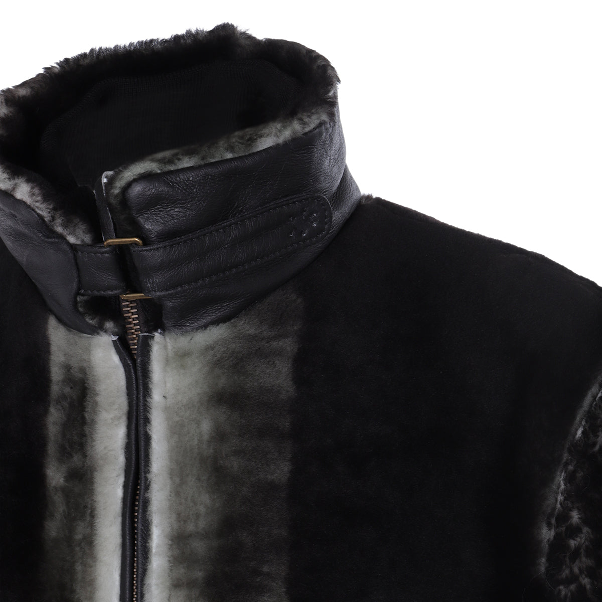 BLACK LEATHER DEGRADE JACKET