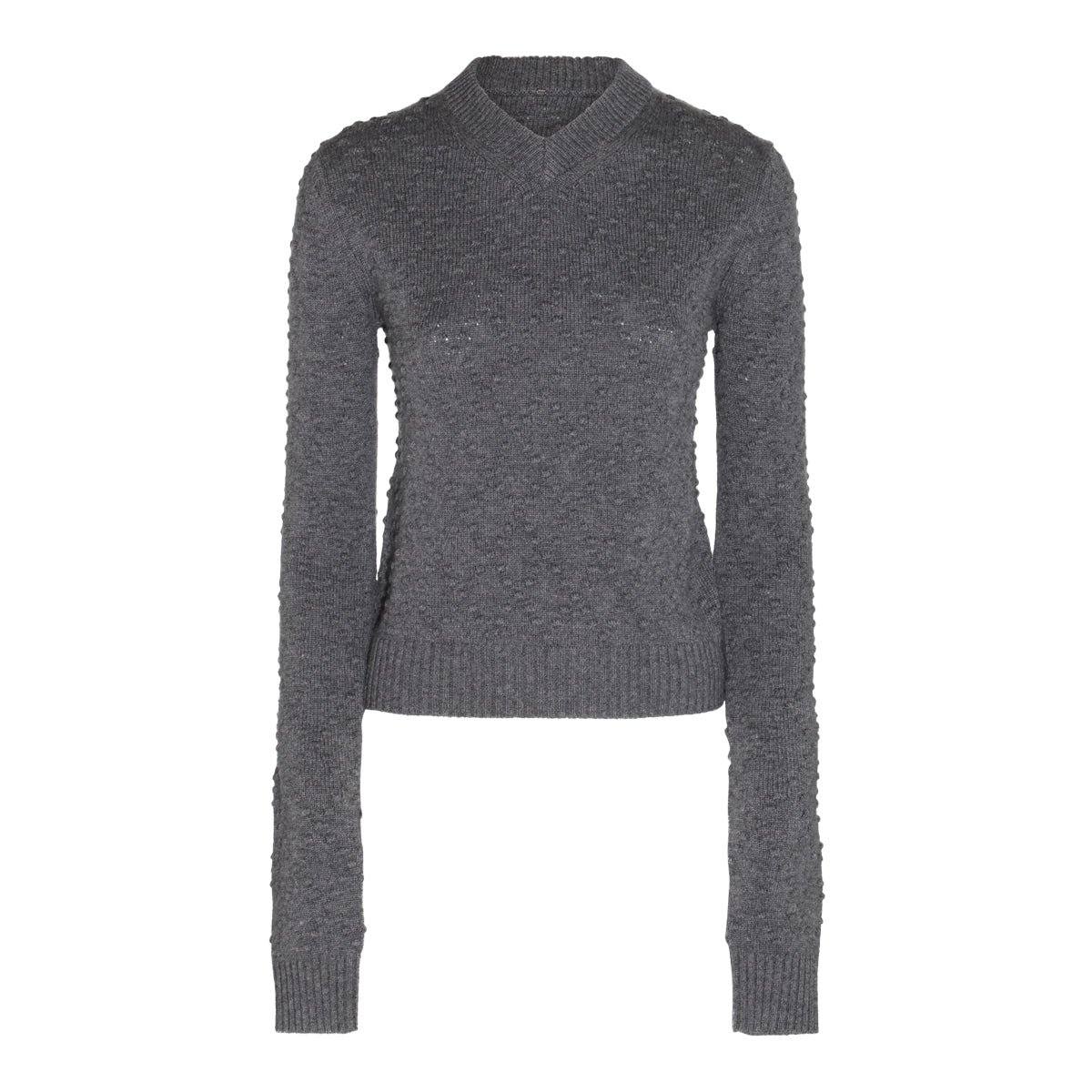 GREY WOOL AND CASHMERE BLEND SALVE SWEATER