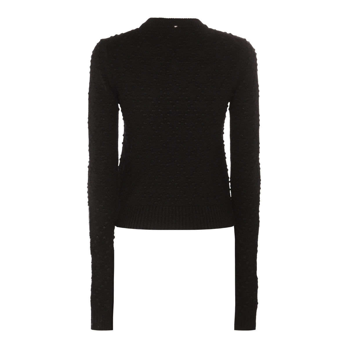BLACK WOOL AND CASHMERE BLEND SALVE SWEATER