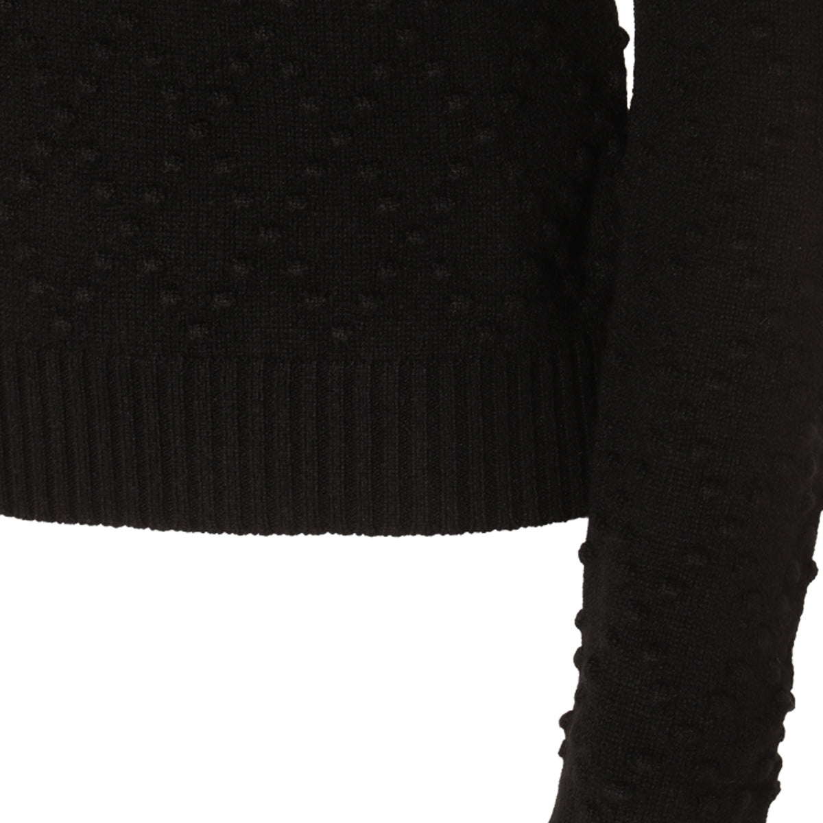 BLACK WOOL AND CASHMERE BLEND SALVE SWEATER