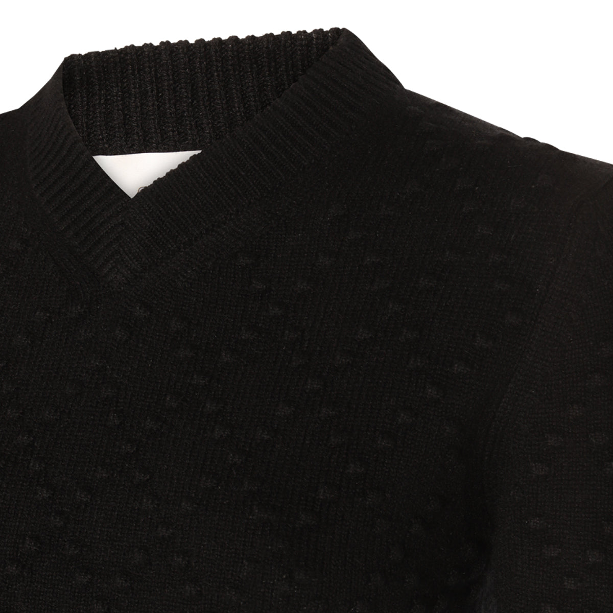 BLACK WOOL AND CASHMERE BLEND SALVE SWEATER