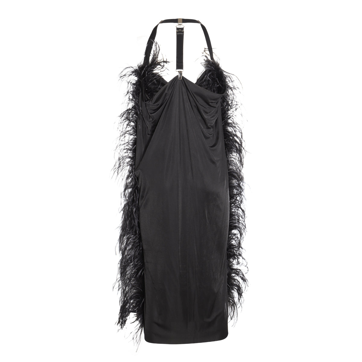 BLACK VISCOSE USSITA MINI DRESS
