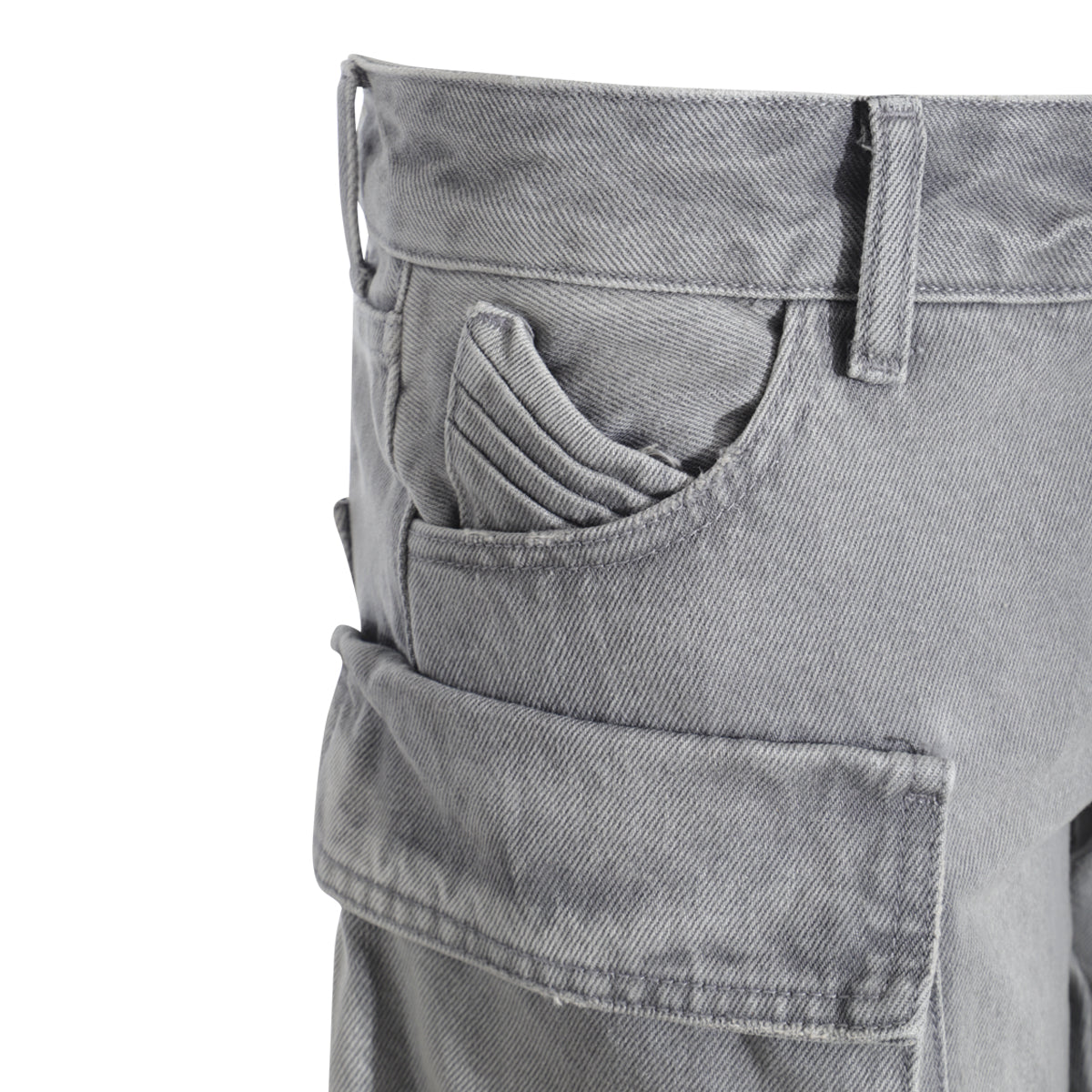 GREY COTTON ESSIE CARGO JEANS