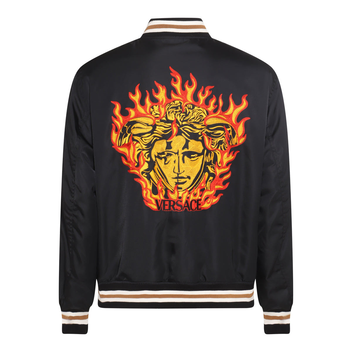 BLACK, BROWN AND WHITE COTTON BLEND CASUAL JACKET