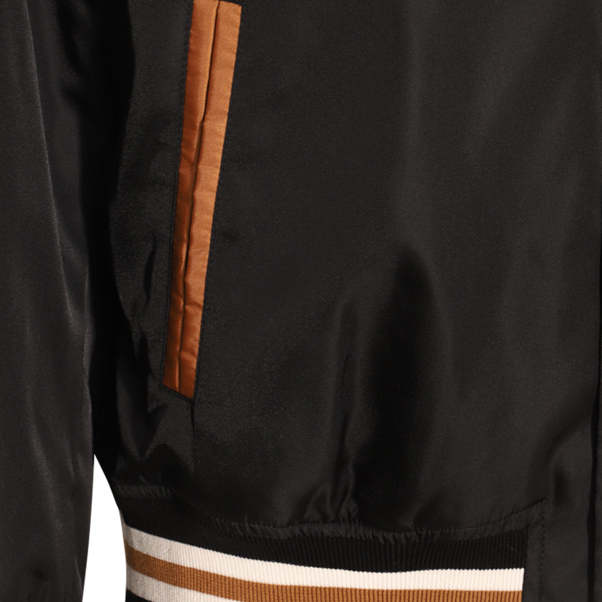 BLACK, BROWN AND WHITE COTTON BLEND CASUAL JACKET