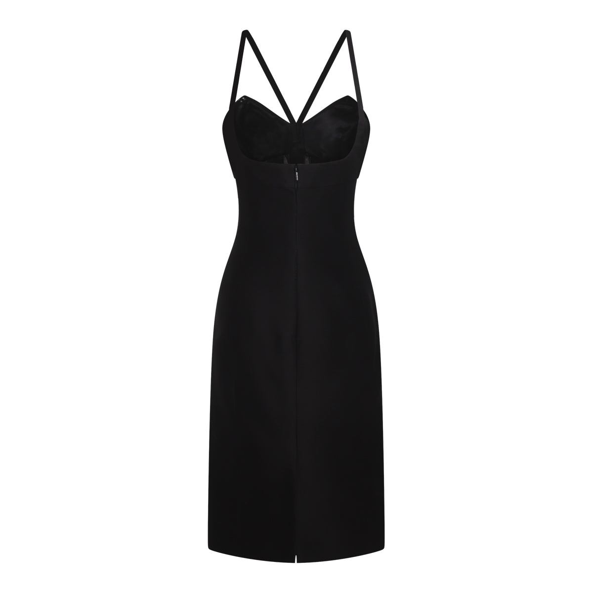 BLACK SILK MIDI DRESS