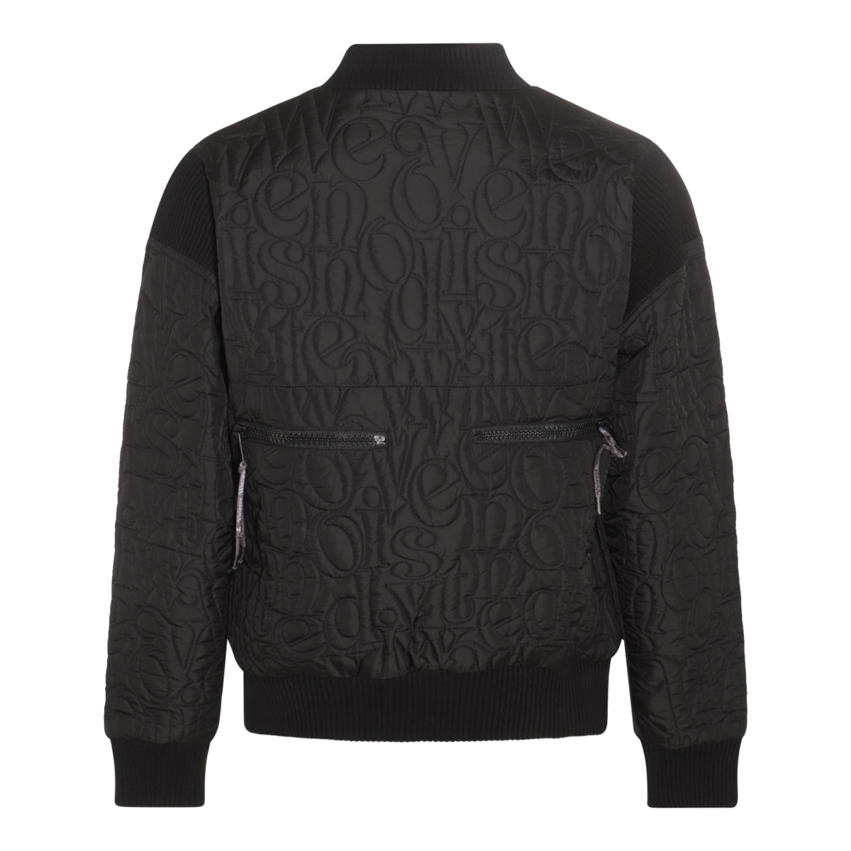 BLACK NYLON BOMBER CASUAL JACKET