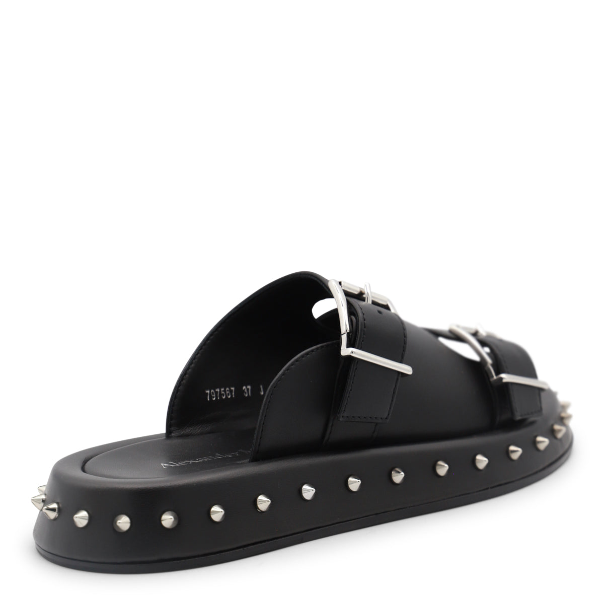 BLACK LEATHER SANDALS