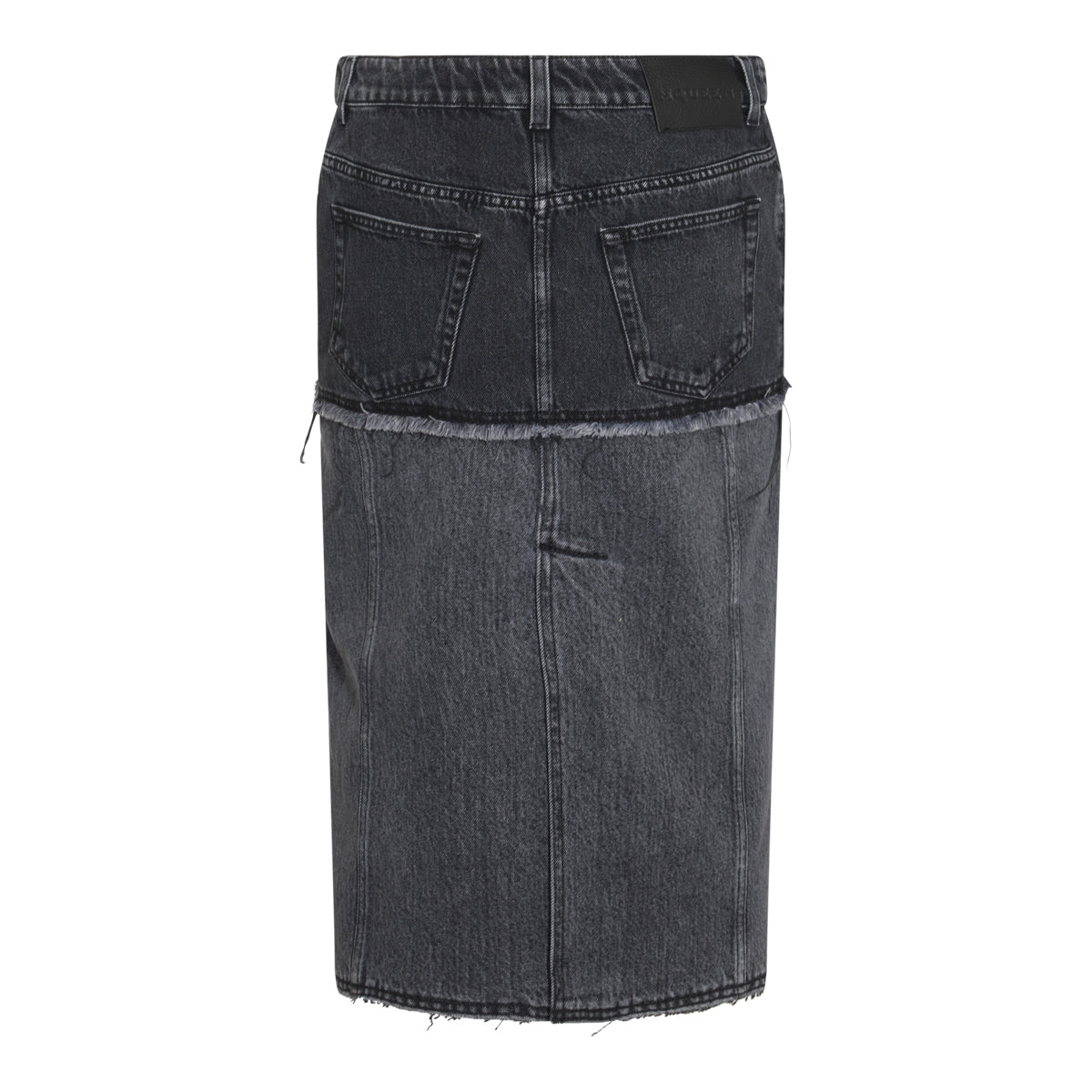 BLACK AND GREY COTTON SKIRT