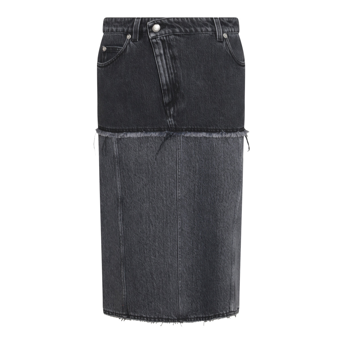 BLACK AND GREY COTTON SKIRT