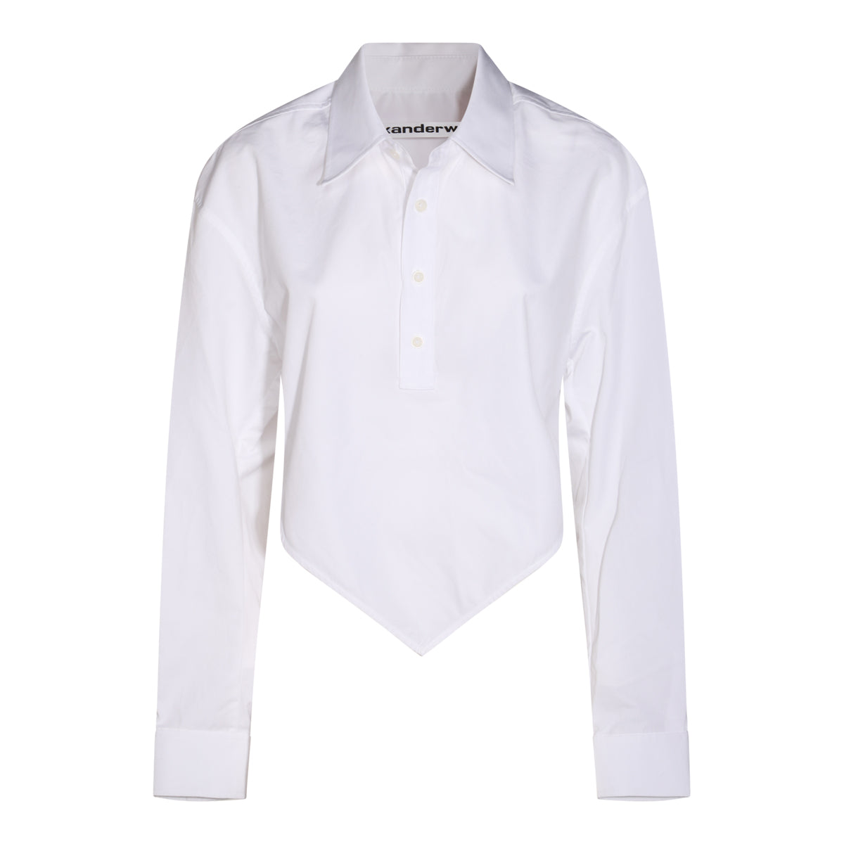 WHITE COTTON ASYMMETRIC SHIRT