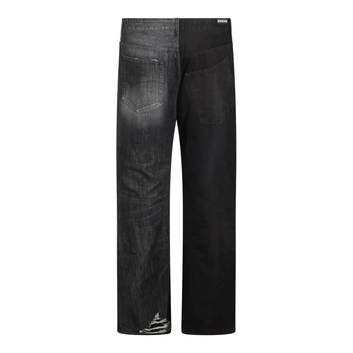 BLACK AND GREY COTTON JEANS