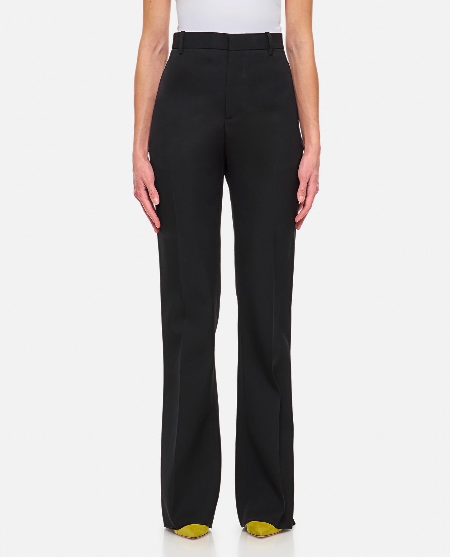 SARTORIAL WOOL TWILL FLARED PANTS