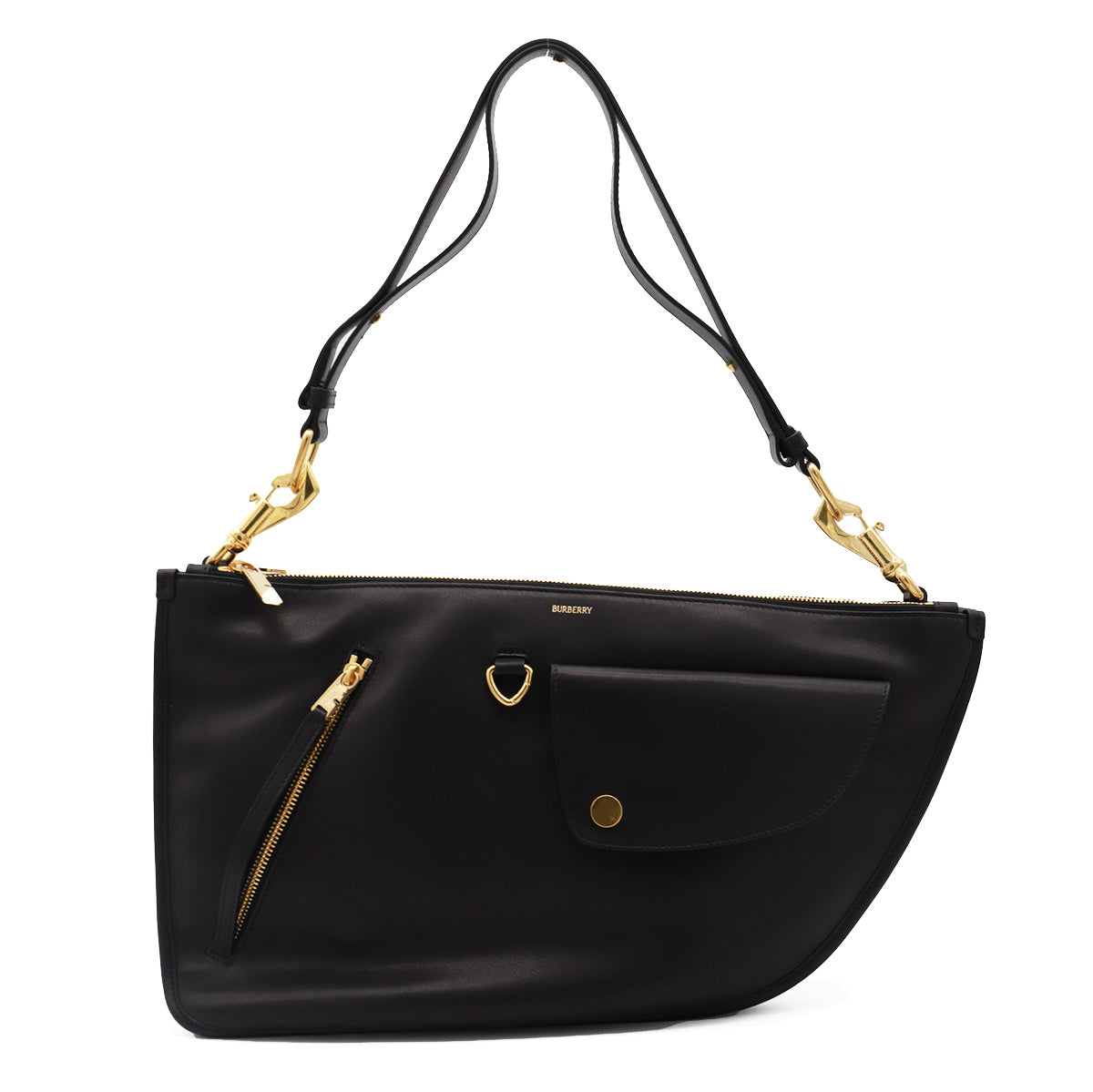 BLACK LEATHER SHOULDER BAG