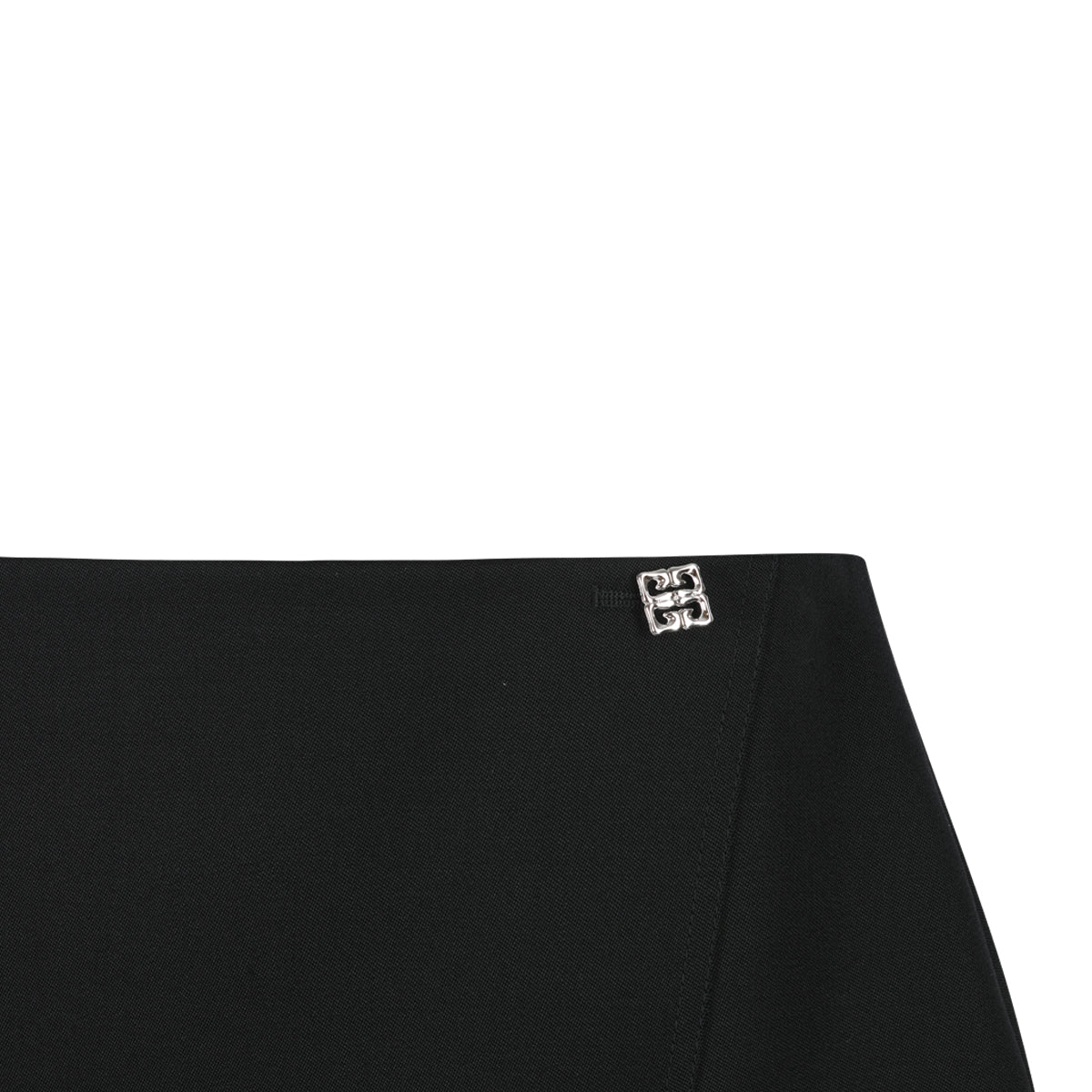 BLACK WOOL MIDI SKIRT