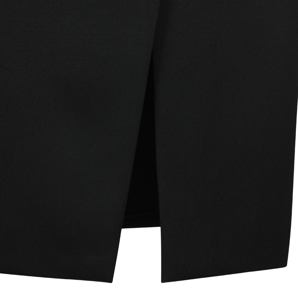 BLACK WOOL MIDI SKIRT