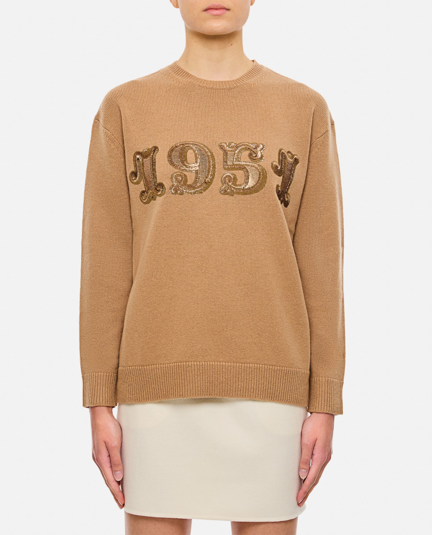 PLATA 1952 SEQUIN LOGO KNIT SWEATER