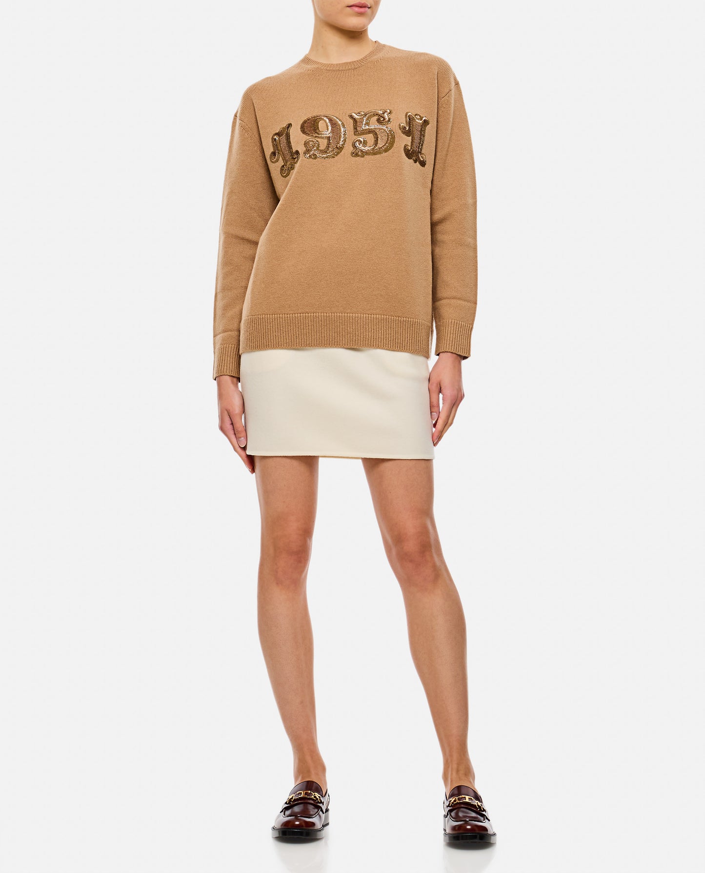 PLATA 1952 SEQUIN LOGO KNIT SWEATER