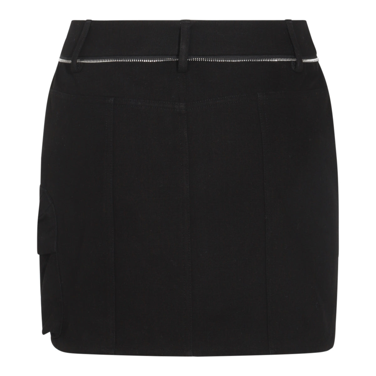 BLACK COTTON MINI SKIRT