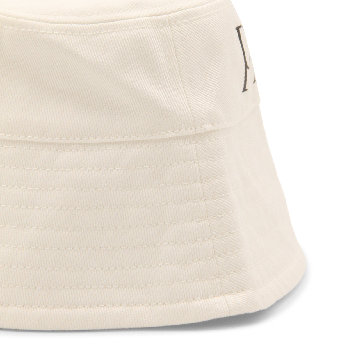 WHITE AND BLACK COTTON BUCKET HAT