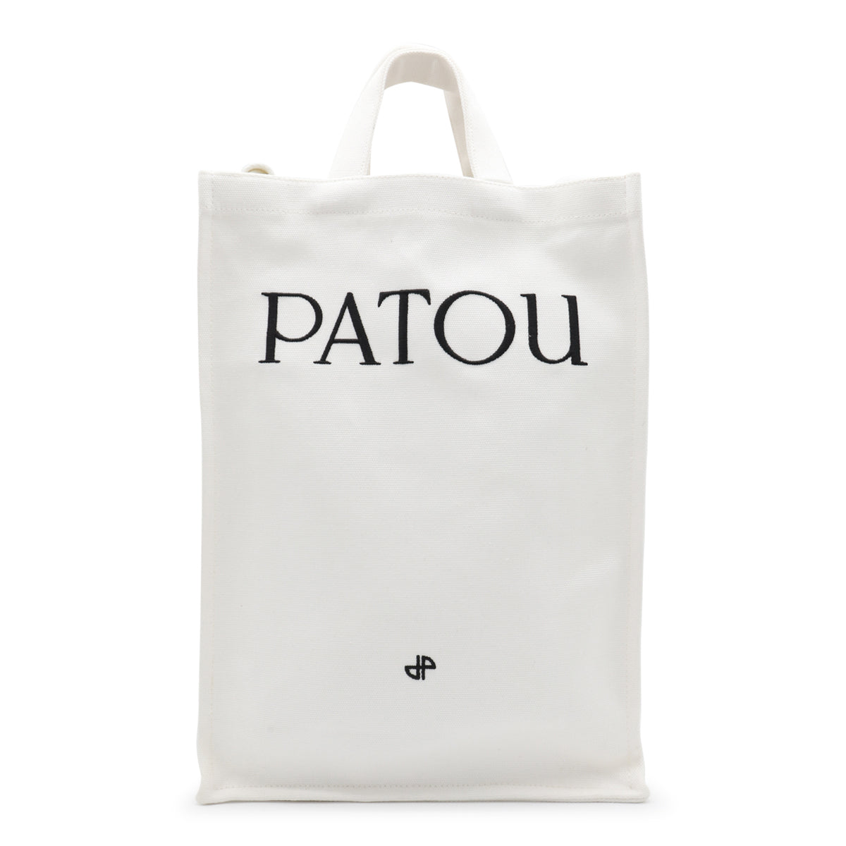 WHITE COTTON VERTICAL TOTE