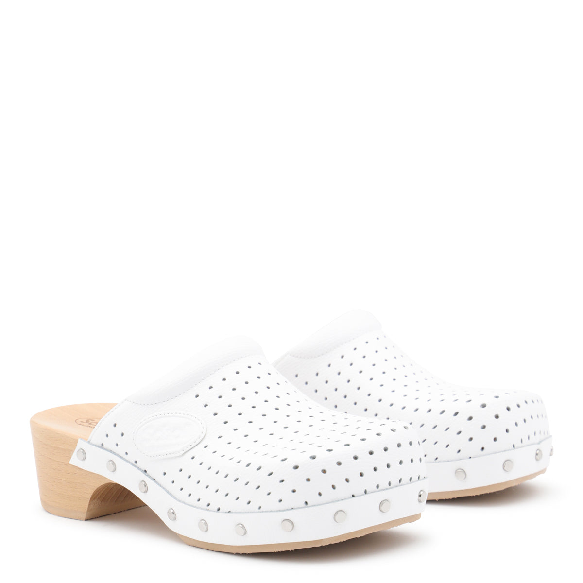 WHITE LEATHER SCHOLL SANDALS