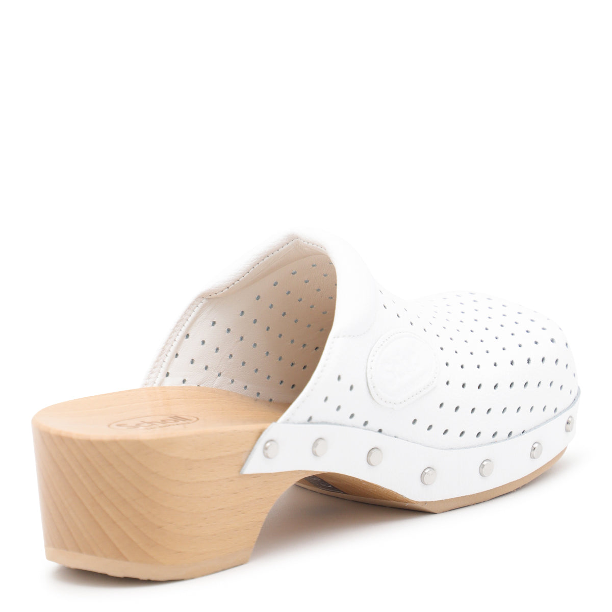 WHITE LEATHER SCHOLL SANDALS