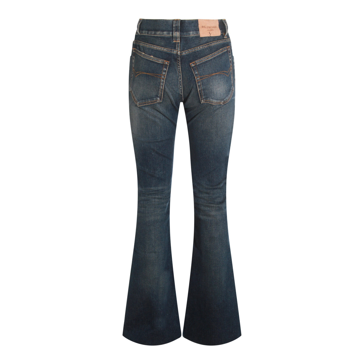 BLUE COTTON BOOTCUT JEANS