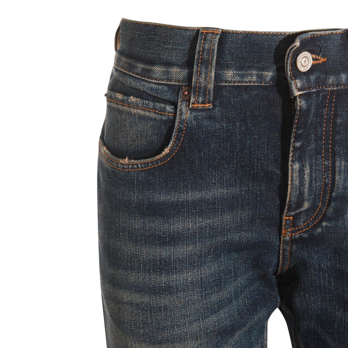 BLUE COTTON BOOTCUT JEANS