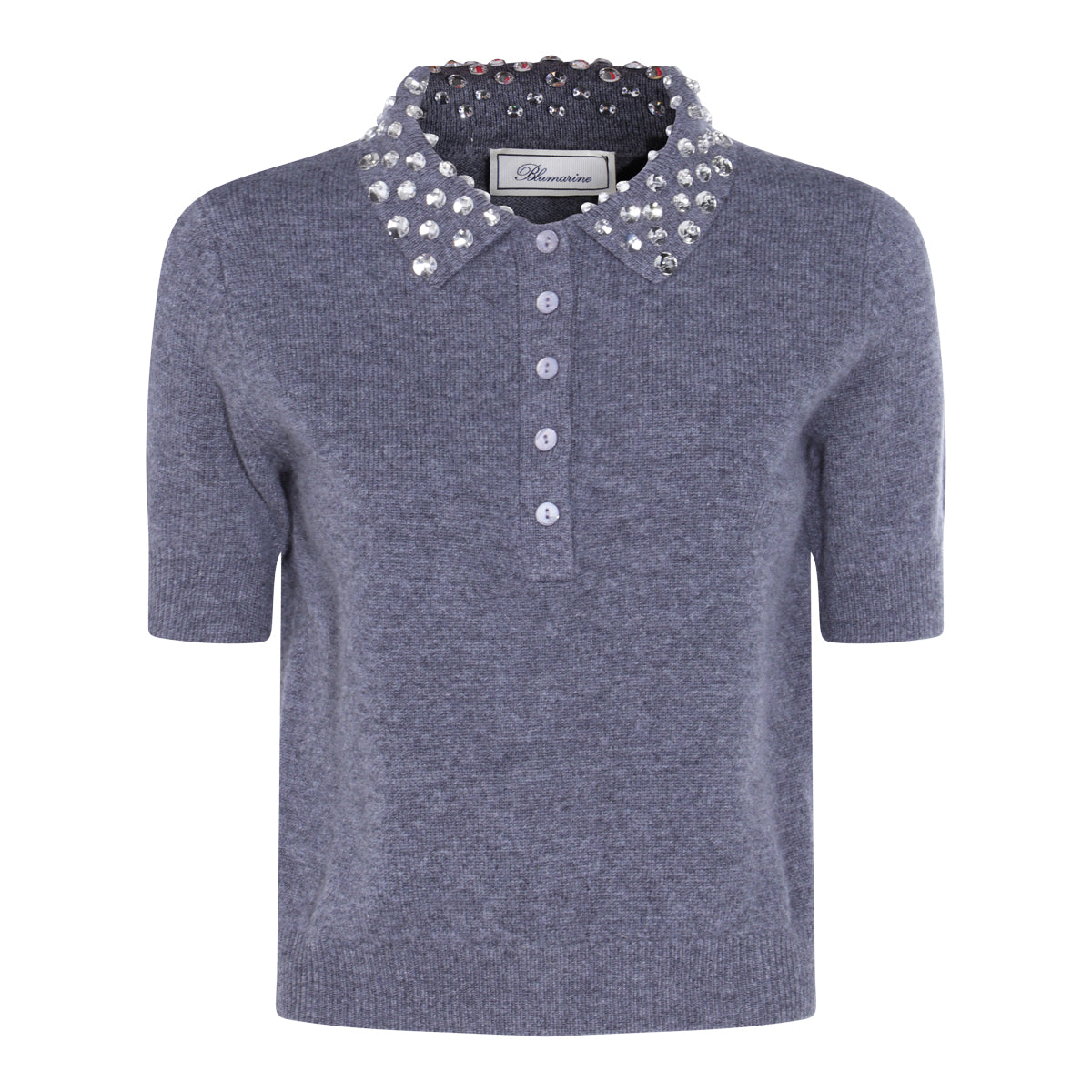 GREY WOOL POLO SHIRT