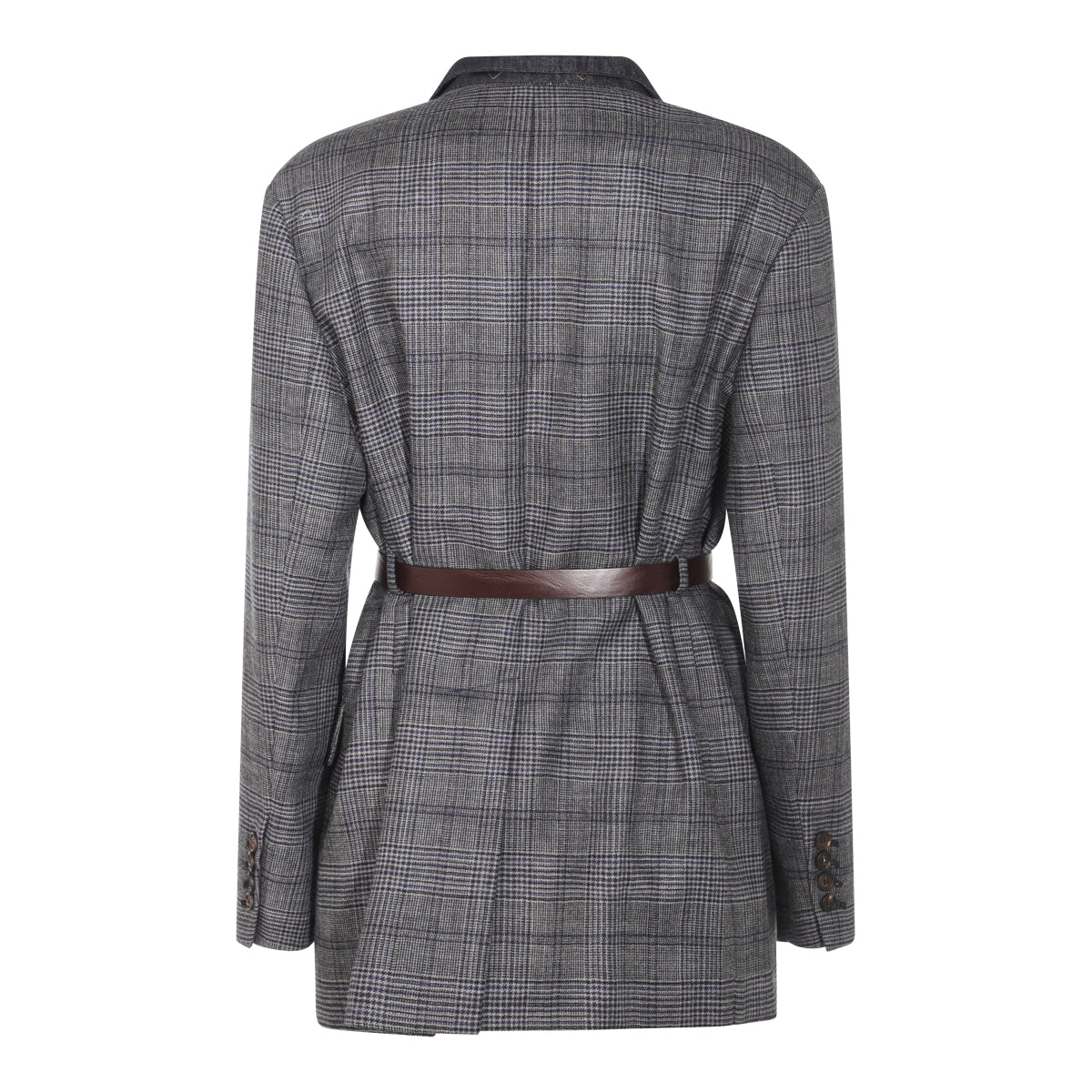 BLUE AND GREY WOOL BLAZER