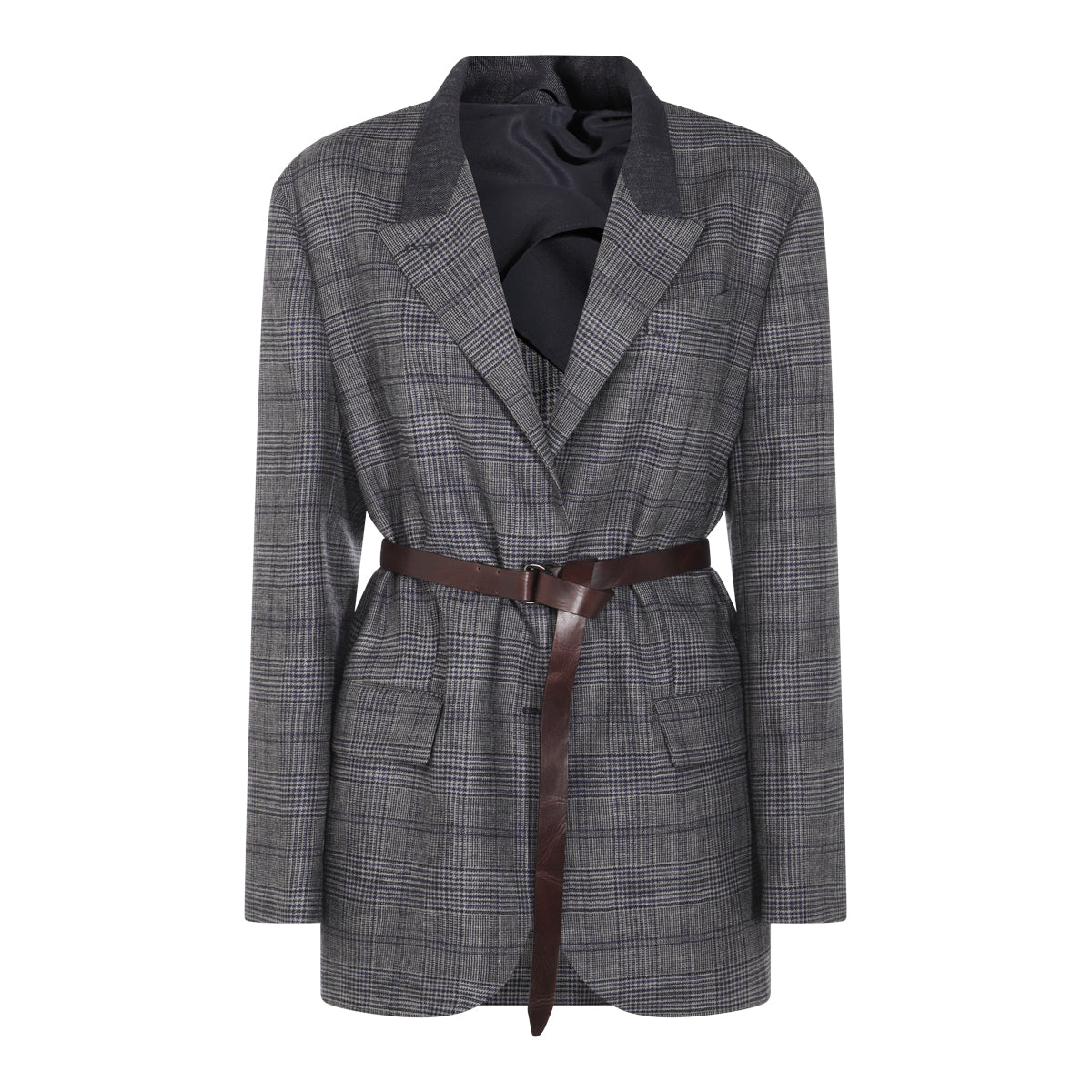 BLUE AND GREY WOOL BLAZER