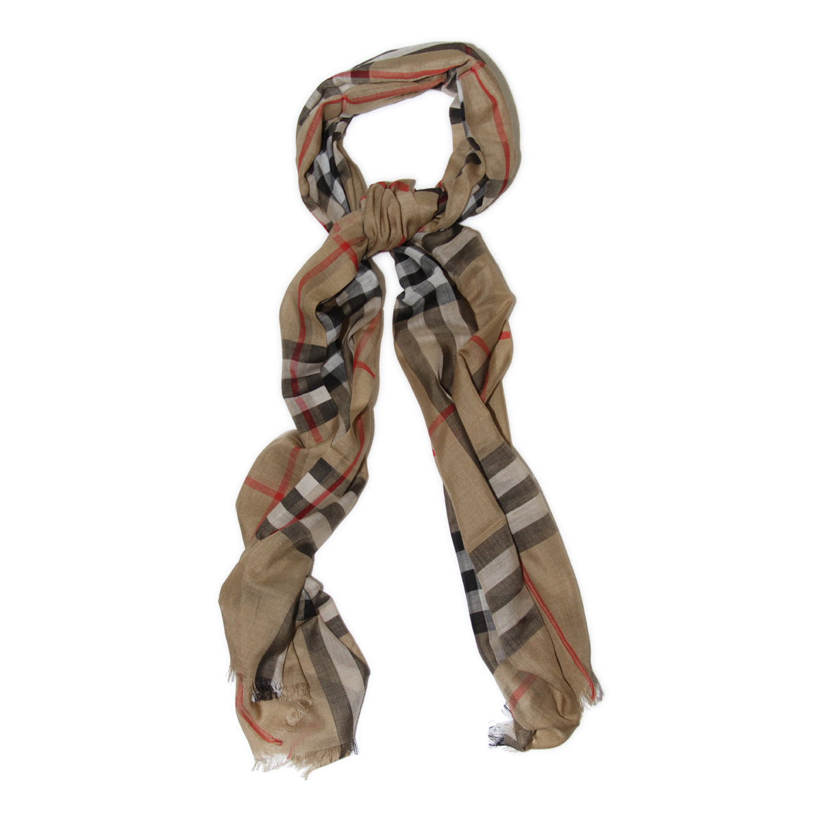 VINTAGE CHECK WOOL AND SILK BLEND SCARF