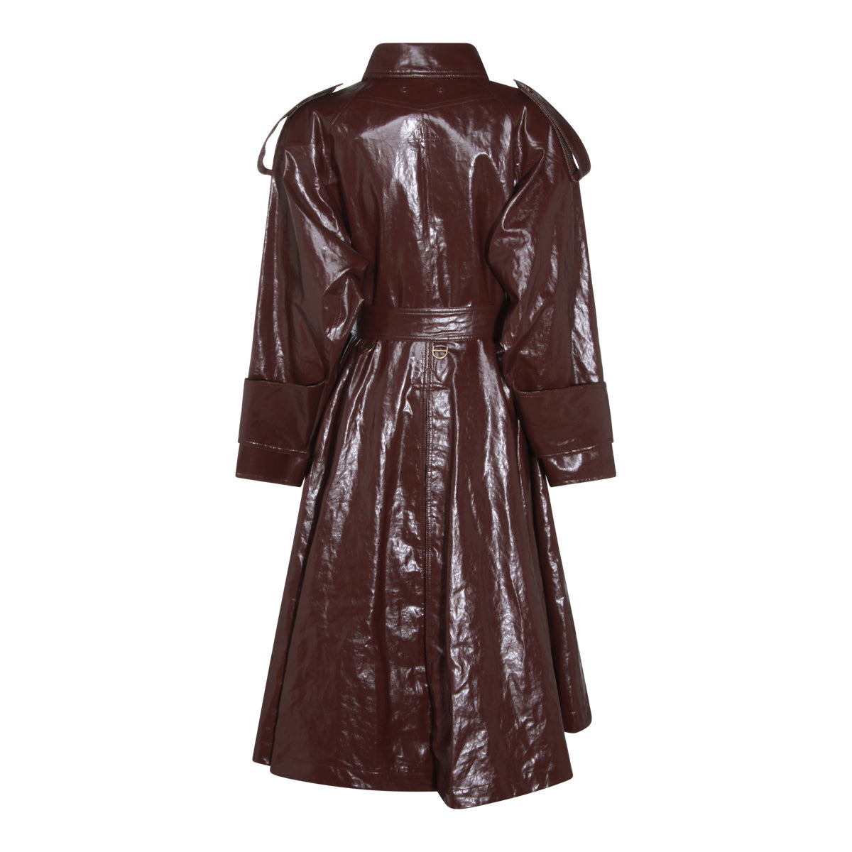 DARK PURPLE LEATHER TRENCH COAT