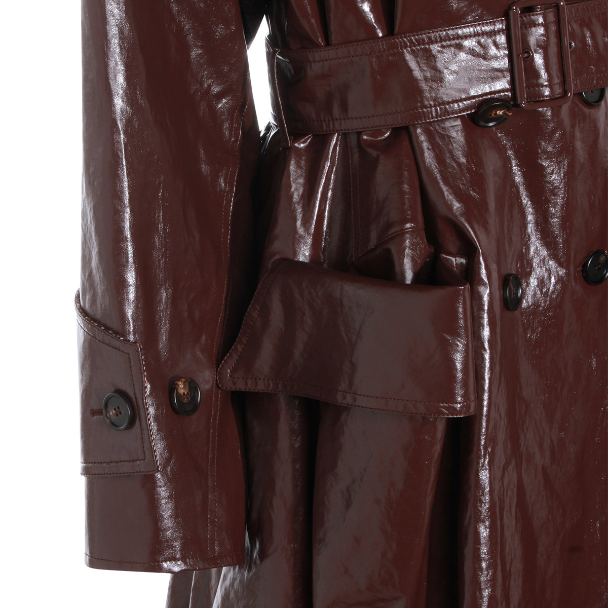 DARK PURPLE LEATHER TRENCH COAT